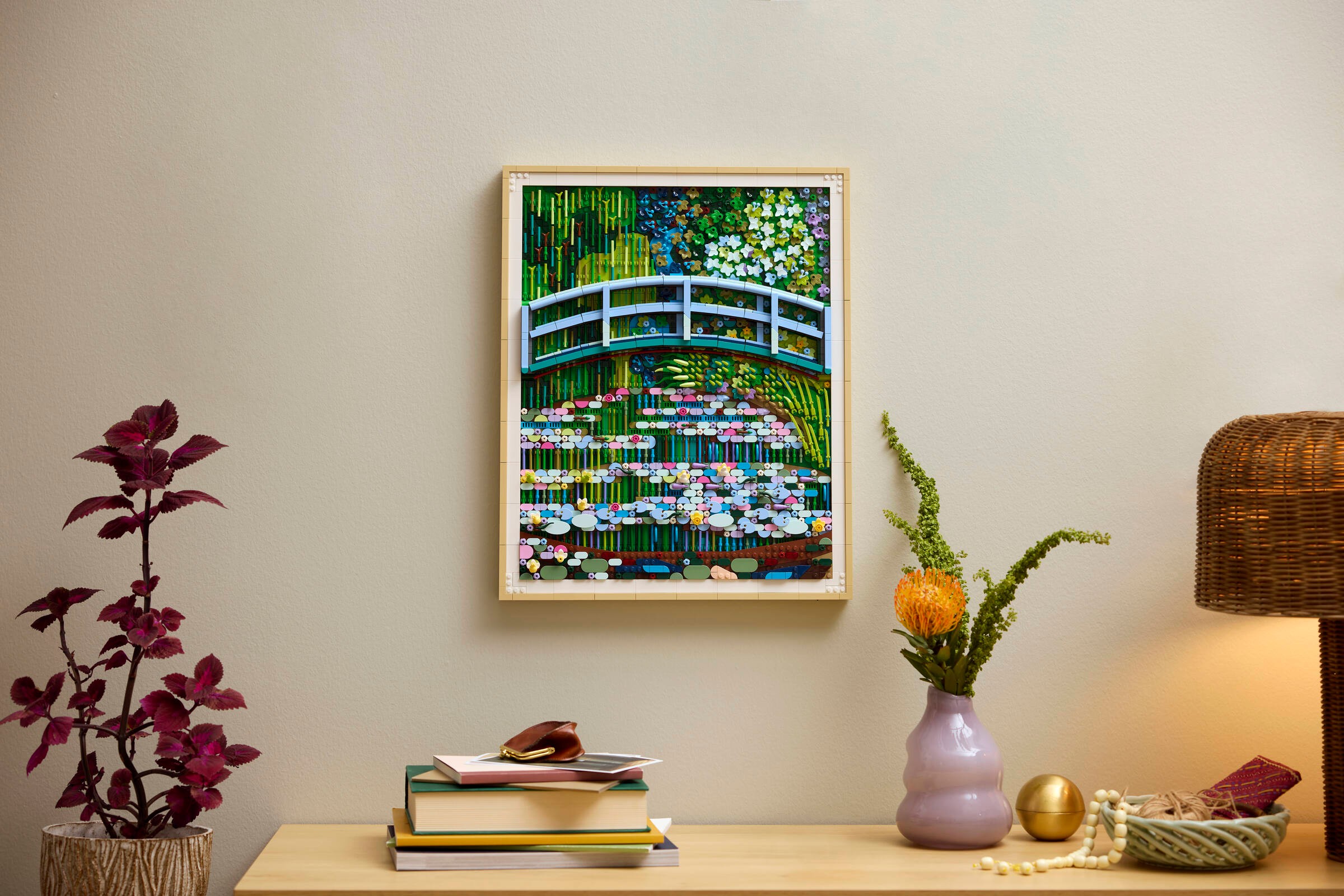 LEGO Art 31220 Monet hanging on a living-room wall
