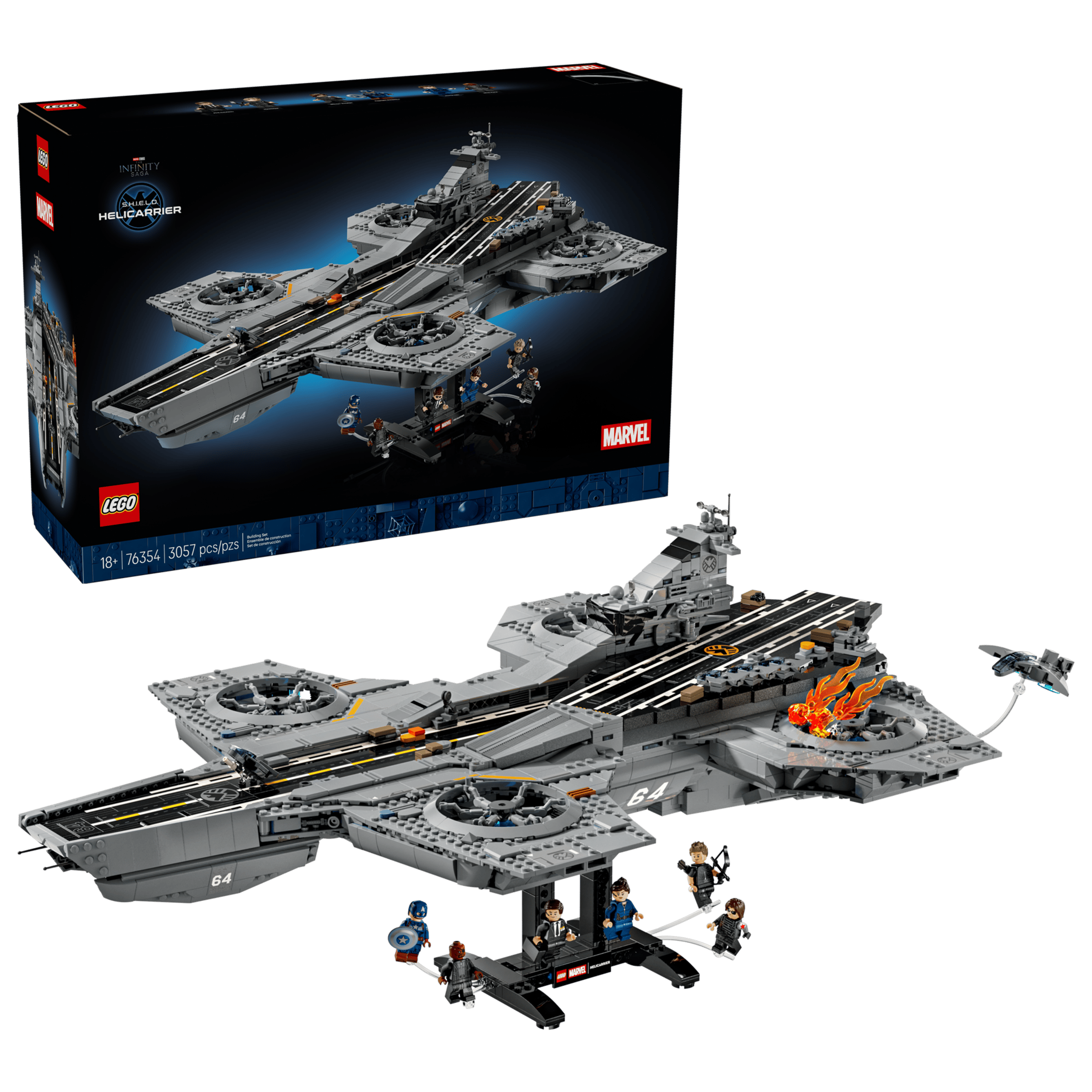 LEGO Marvel 76354 S.H.I.E.L.D. Helicarrier deck detail