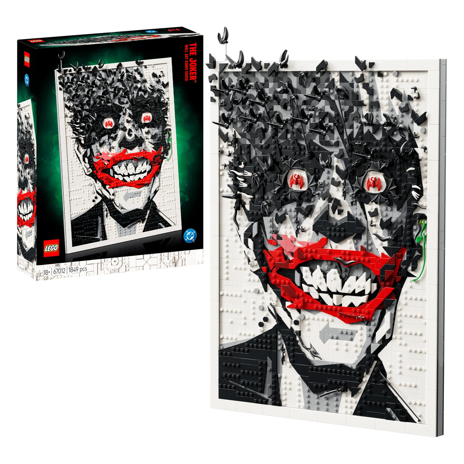 LEGO 67012 The Joker Wall Art Comic Cover box and finished model